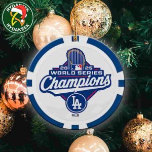 MLB Los Angeles Dodgers Wincraft 2025 World Series Champions Official Logo Christmas Ornament For Fans Or Family