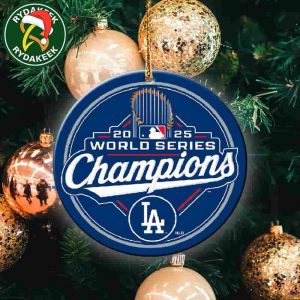 MLB Los Angeles Dodgers Wincraft 2025 World Series Champions Official Logo Tree Decoration Christmas Ornament For Fans Or Family