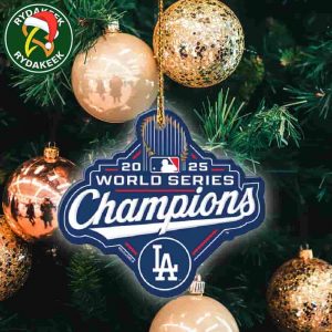 MLB Los Angeles Dodgers Wincraft 2025 World Series Champions Official Logo Tree Decoration Christmas Ornament