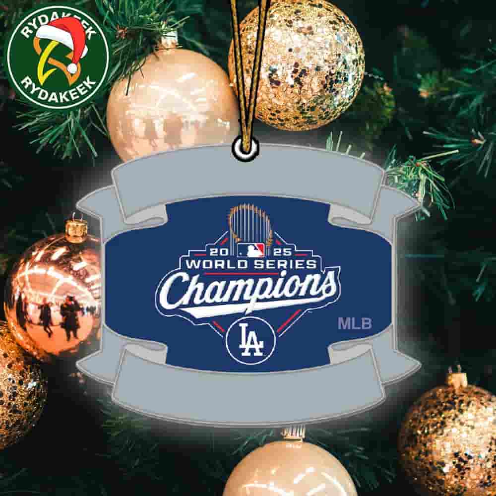 MLB Los Angeles Dodgers Wincraft 2025 World Series Champions Tree Decoration Christmas Ornament