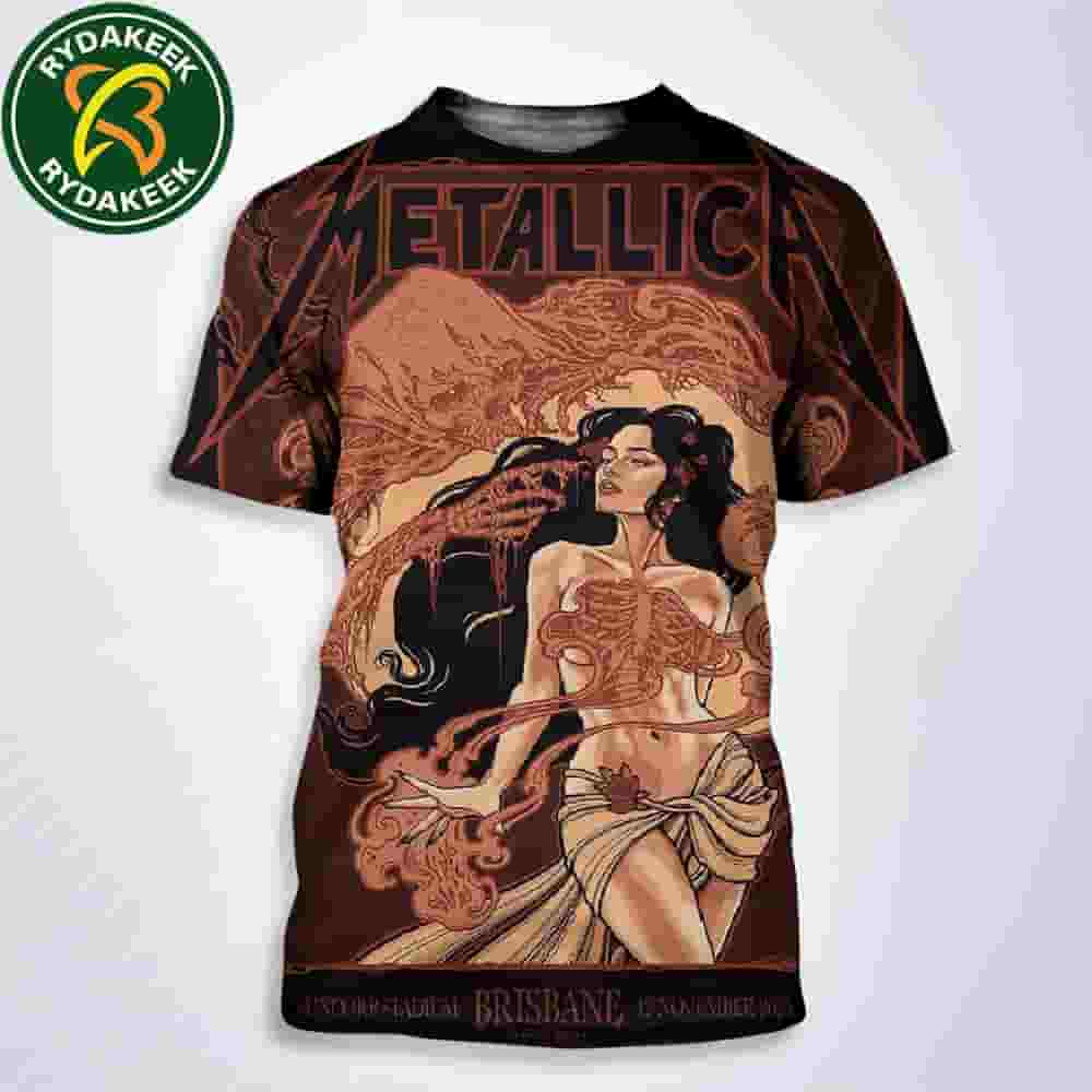Metallica M72 Brisbane 2025 Limited Event Poster At Suncorp Stadium On November 12 All Over Print Shirt