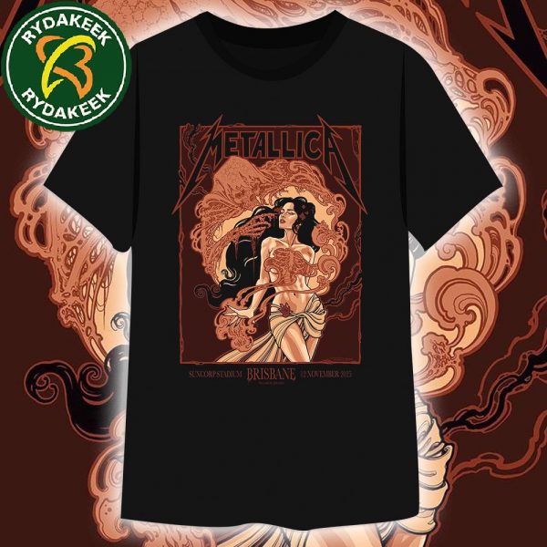 Metallica M72 Brisbane 2025 Limited Event Poster For Show At Suncorp Stadium On November 12 Designed By Teniele Sadd T-Shirt