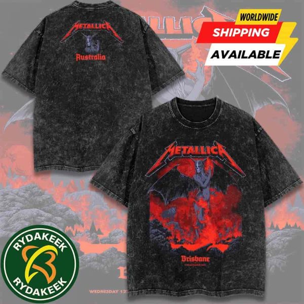 Metallica M72 Brisbane Australia Merch 2025 Ken Taylor’s Pop-Up Shop-Exclusive Washed Tee On November 12 At Suncorp Stadium Succubus Artwork Vintage Shirt