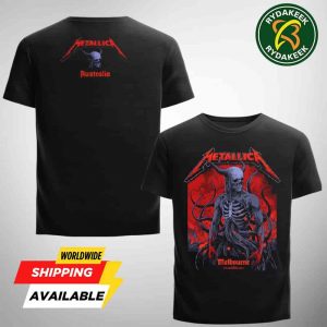 Metallica M72 Melbourne Australia 2025 Pop-Up Shop-Merch Tee At Marvel Stadium On November 8th The Horned Skeleton Demon T-Shirt