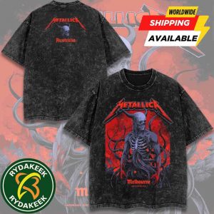 Metallica M72 Melbourne Australia 2025 Pop-Up Shop-Merch Washed Shirt At Marvel Stadium On November 8th The Horned Skeleton Demon