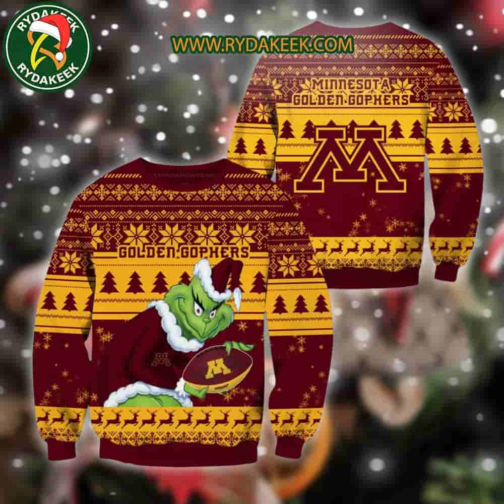 Minnesota Golden Gophers Grinch Xmas College Football NCAA Christmas Ugly Sweater for Holiday Fans Minnesota Golden Gophers Grinch Xmas College Football NCAA Christmas Ugly Sweater for Holiday Fans