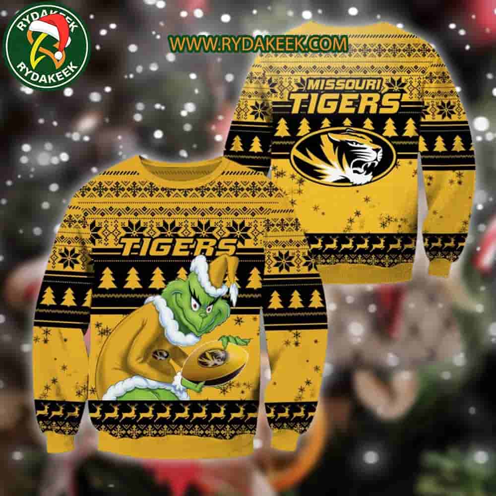 Missouri Tigers Grinch Xmas College Football NCAA Christmas Ugly Sweater for Holiday Fans Missouri Tigers Grinch Xmas College Football NCAA Christmas Ugly Sweater for Holiday Fans