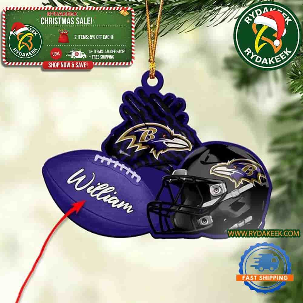 NFL Baltimore Ravens Football Helmets Christmas Gift Tree Decorations Home Decor Ornament