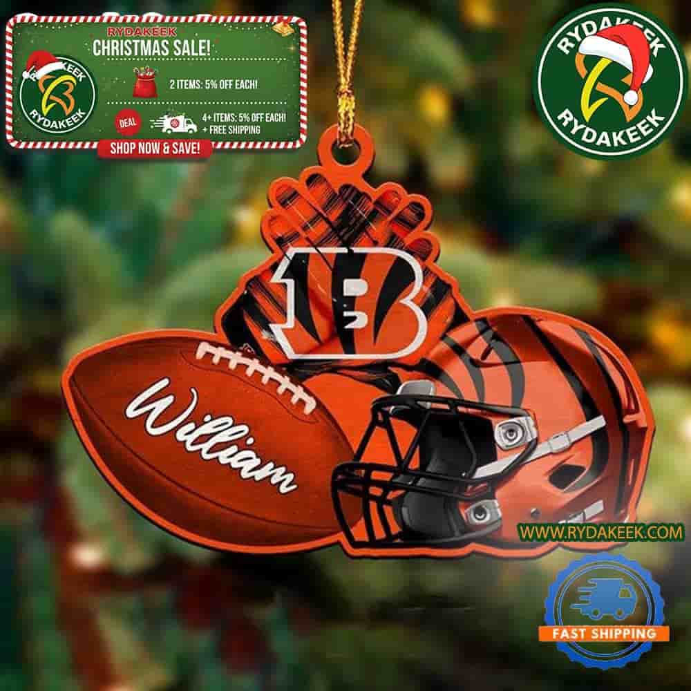 NFL Cincinnati Bengals Football Helmets Christmas Gift Tree Decorations Home Decor Ornament