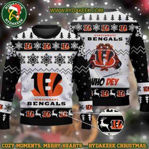 NFL Cincinnati Bengals Who Dey Christmas Ugly Sweater For Family Memories And Xmas Gift