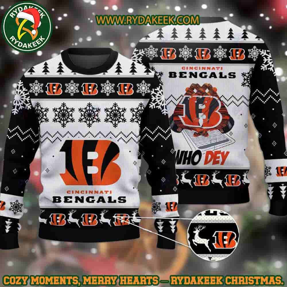 NFL Cincinnati Bengals Who Dey Christmas Ugly Sweater For Family Memories And Xmas Gift NFL Cincinnati Bengals Who Dey Christmas Ugly Sweater For Family Memories And Xmas Gift