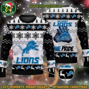 NFL Detroit Lions One Pride Christmas Ugly Sweater For Family Memories And Xmas Gift