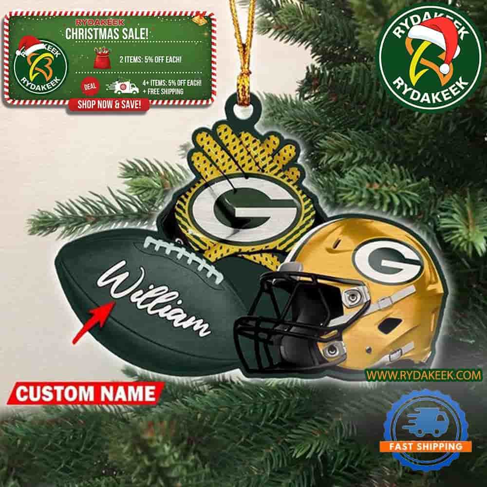 NFL Green Bay Packers Football Helmets Christmas Gift Tree Decorations Home Decor Ornament