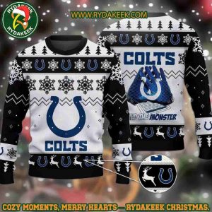 NFL Indianapolis Colts Build The Monster Christmas Ugly Sweater For Family Memories And Xmas Gift