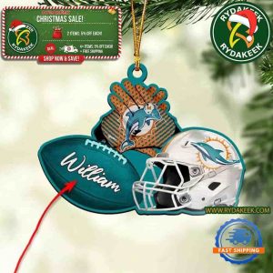 NFL Miami Dolphins Football Helmets Christmas Gift Tree Decorations Home Decor Ornament