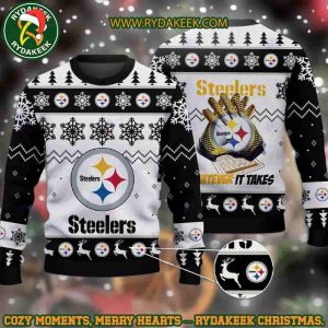 NFL Pittsburgh Steelers Whatever It Takes Christmas Ugly Sweater For Family Memories And Xmas Gift