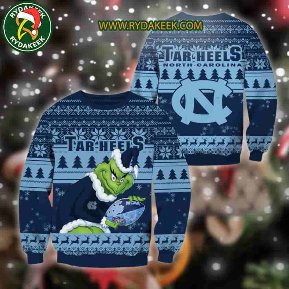 North Carolina Tar Heels Grinch Xmas College Football NCAA Christmas Ugly Sweater for Holiday Fans North Carolina Tar Heels Grinch Xmas College Football NCAA Christmas Ugly Sweater for Holiday Fans