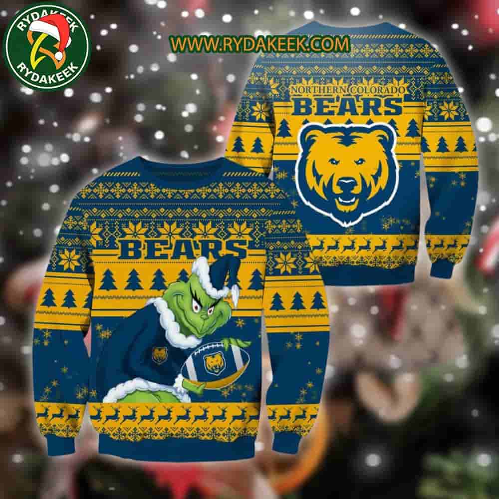 Northern Colorado Bears Grinch Xmas College Football NCAA Christmas Ugly Sweater for Holiday Fans Northern Colorado Bears Grinch Xmas College Football NCAA Christmas Ugly Sweater for Holiday Fans