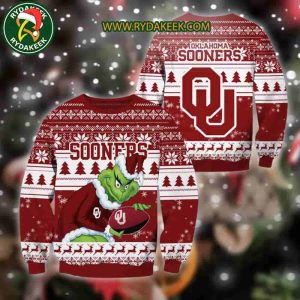 Oklahoma Sooners Grinch Xmas College Football NCAA Christmas Ugly Sweater for Holiday Fans