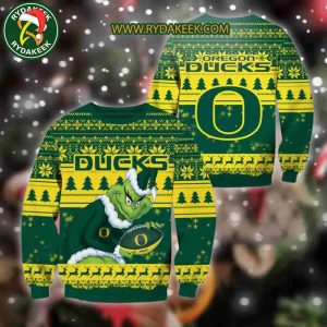 Oregon Ducks Grinch Xmas College Football NCAA Christmas Ugly Sweater for Holiday Fans