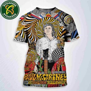 Paul McCartney Got Back 2025 Pittsburgh Pennsylvania Event Poster Collab With Magic Art Club At Ppg Paints Arena On November 11 All Over Print Shirt