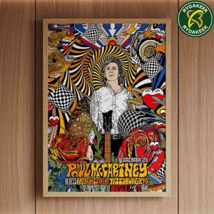 Paul McCartney Got Back 2025 Pittsburgh Pennsylvania Event Poster Collab With Magic Art Club At Ppg Paints Arena On November 11