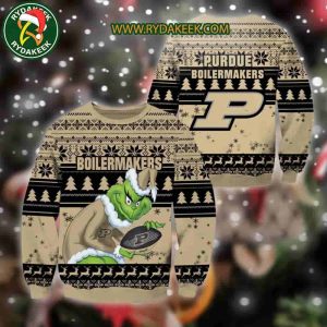 Purdue Boilermakers Grinch Xmas College Football NCAA Christmas Ugly Sweater for Holiday Fans