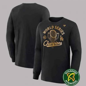 Los Angeles Dodgers Fanatics Black 2025 World Series Champions Locker Room Parade Long Sleeve T-Shirt