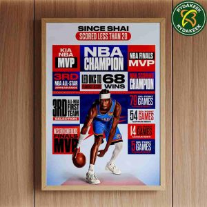 Shai Gilgeous-Alexander 79 Straight 20 Point Games Tied With Oscar Robertson NBA Record Home Decor Poster Canvas
