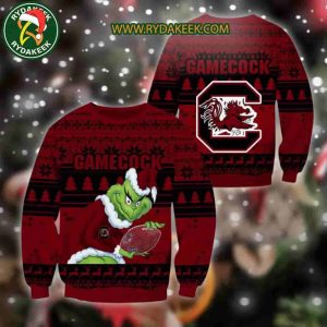 South Carolina Gamecocks Grinch Xmas College Football NCAA Christmas Ugly Sweater for Holiday Fans