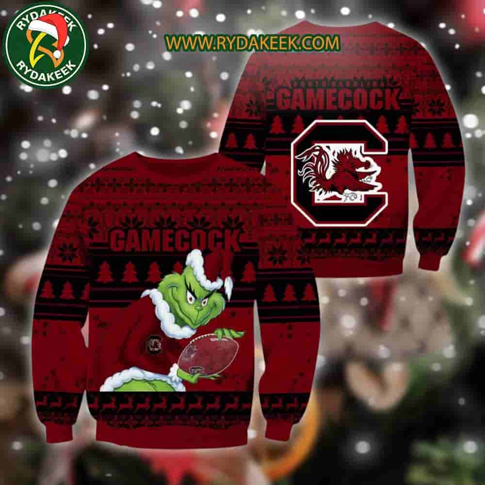 South Carolina Gamecocks Grinch Xmas College Football NCAA Christmas Ugly Sweater for Holiday Fans South Carolina Gamecocks Grinch Xmas College Football NCAA Christmas Ugly Sweater for Holiday Fans
