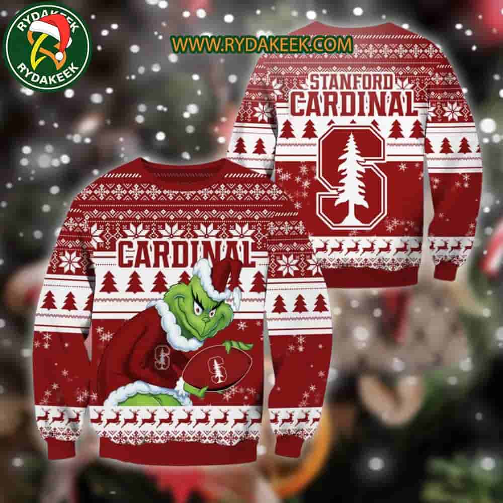 Stanford Cardinal Grinch Xmas College Football NCAA Christmas Ugly Sweater for Holiday Fans Stanford Cardinal Grinch Xmas College Football NCAA Christmas Ugly Sweater for Holiday Fans