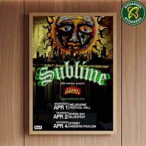 Sublime With Skegss 2026 Australian Tour Bluesfest Tours Presents Home Decor Poster Canvas