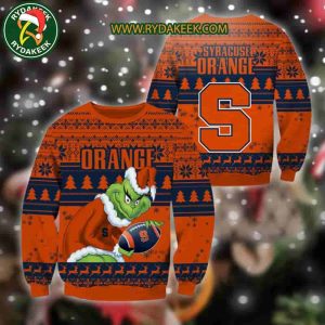 Syracuse Orange Grinch Xmas College Football NCAA Christmas Ugly Sweater for Holiday Fans