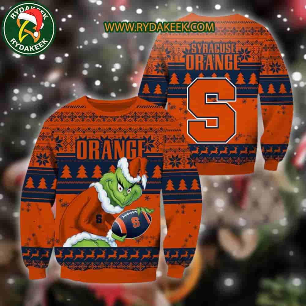 Syracuse Orange Grinch Xmas College Football NCAA Christmas Ugly Sweater for Holiday Fans Syracuse Orange Grinch Xmas College Football NCAA Christmas Ugly Sweater for Holiday Fans