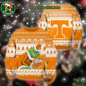 Tennessee Volunteers Grinch Xmas College Football NCAA Christmas Ugly Sweater for Holiday Fans