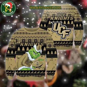 UCF Knights Grinch Xmas College Football NCAA Christmas Ugly Sweater for Holiday Fans