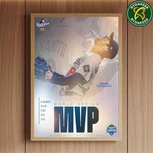Yoshinobu Yamamoto Los Angeles Dodgers MLB World Series Mvp Champions 2025 Home Decor Poster Canvas